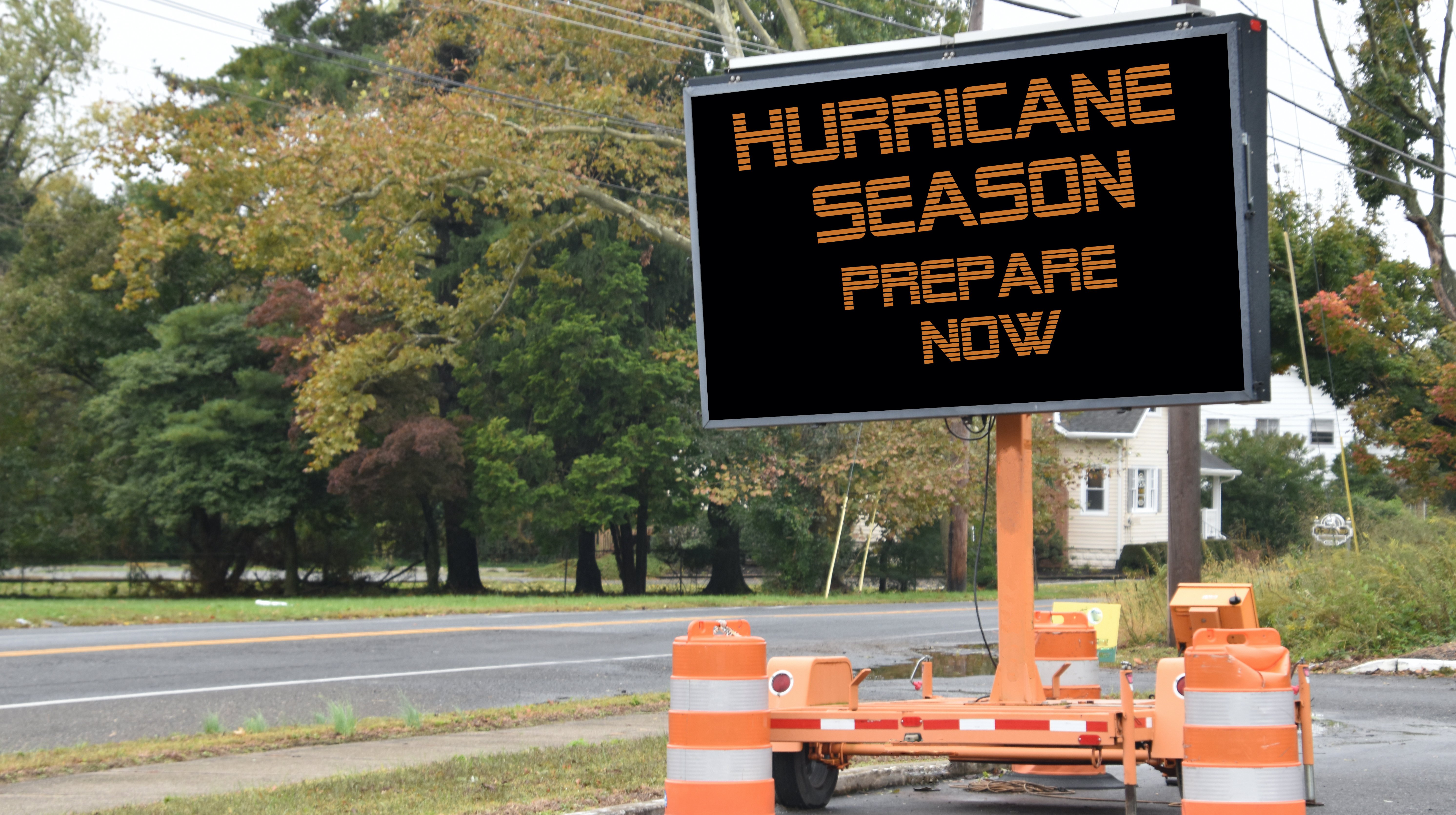 hurricane season road sign